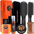 Tame The Wild Pro Beard Grooming Kit for Men - Heated Straightener with 12 Temp Settings, Heat Protector Spray, Soap, Balm, Comb & Travel Case - Gift Set