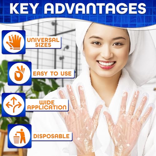 KETAR 200 Pcs Disposable Plastic Gloves | Hair Dye & Wax
