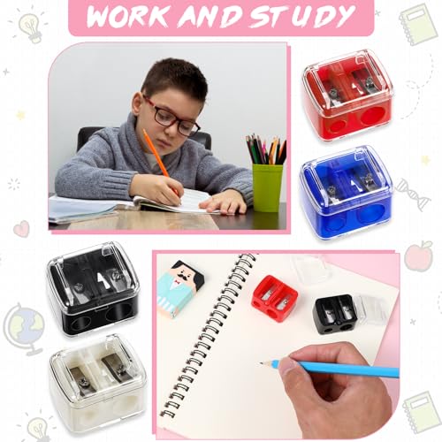 Dual Hole Makeup Pencil Sharpener Set - Precise Lip & Eye Liners, Portable, 5 Pieces