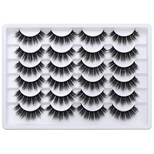 18MM Faux Mink Eyelashes - 12 Pairs Thick Volume False Lashes