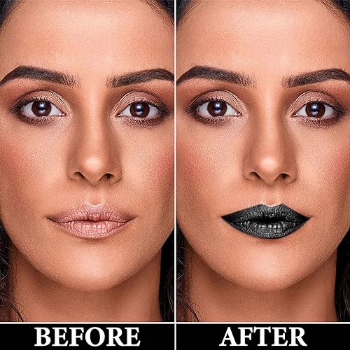 Black Matte Lipstick & Lip Liner Set - Waterproof Velvet