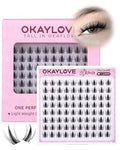 OKAYLOVE Manga Lash Clusters 12mm - 80pcs Wispy Anime Eyelashes