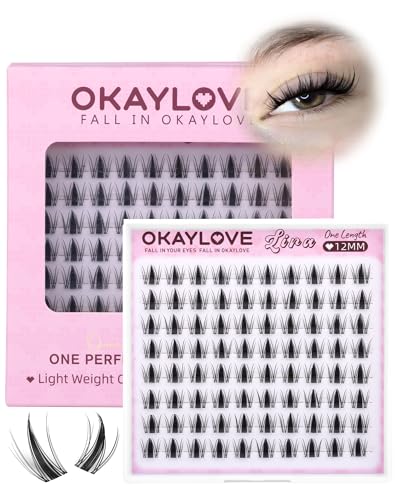 OKAYLOVE Manga Lash Clusters 12mm - 80pcs Wispy Anime Eyelashes