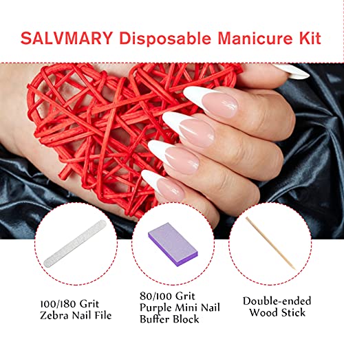 Disposable Pumice Pads Foot Scrubber Sponge Pedicure Stone & Professional Disposable Manicure Kit Bundle