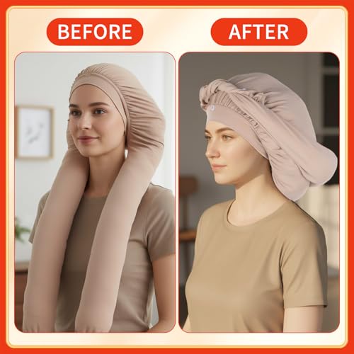 Susade Breathable Hair Bonnets for Braids - 2 in 1 Long Hair Wrap