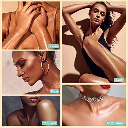 Body Shimmer Oil Luminizer with Brush - Long Lasting Glow