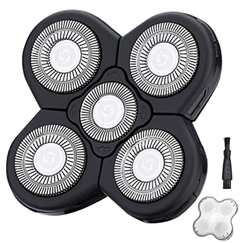 5 Blades Shaver Replacement Heads for Bald Men Easy to Clean Electric Shaver with Blade Cover