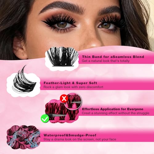 448pcs Cluster Lashes Kit 100D Volume with Bond & Tweezers