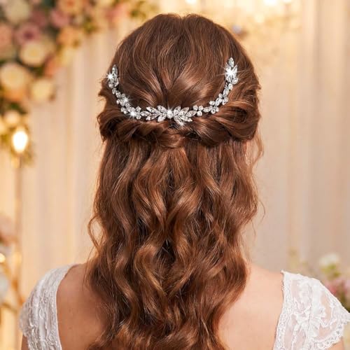 Silver Wedding Crystal Hair Comb | Bridal Rhinestone Headpiece