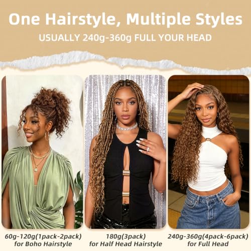 Water Wave Crochet Hair 14 Inch 60g - Pre-Separated Human Hair
