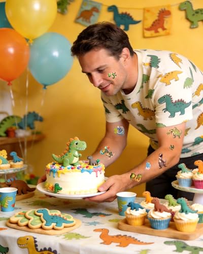 165Pc Dinosaur Temporary Tattoos - T-Rex Birthday Party Favors