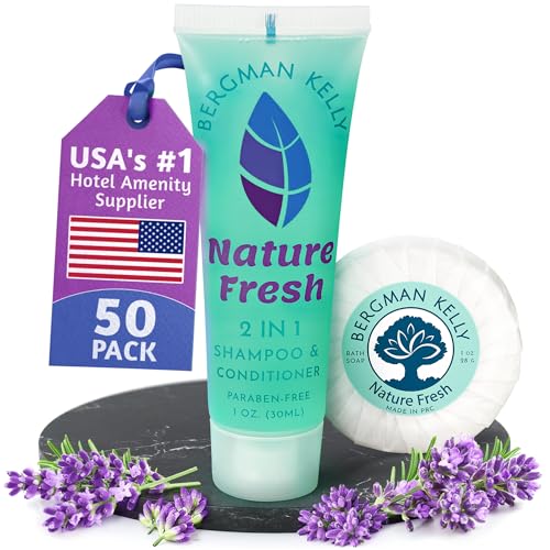 BERGMAN KELLY 2-in-1 Shampoo & Conditioner Soap Bars, 100-Piece Bulk Set