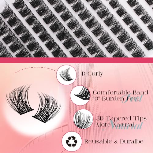 FADVAN Lash Clusters 8-16mm DIY Eyelash Extensions 144pcs