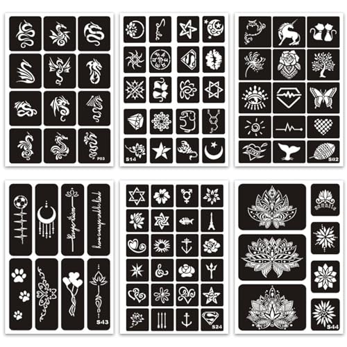 410+ Temporary Tattoo Stencils Kit for Women, Girls & Kids