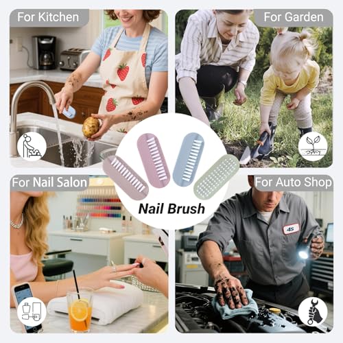 4-Pack Nail Brush for Cleaning Fingernails | Dual-Sided Bristles