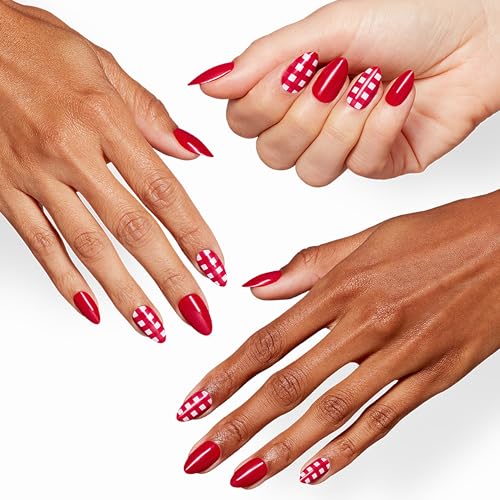 OPI Big Pie Short Almond Press-On Nails with Adhesive Tabs - No Glue, 30 Count
