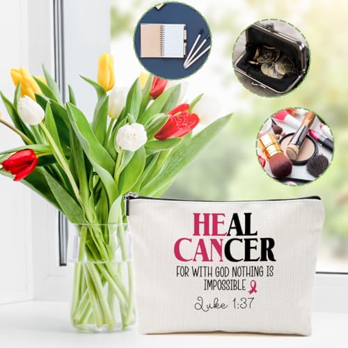 Breast Cancer Awareness Makeup Bag - Travel Cosmetic Pouch