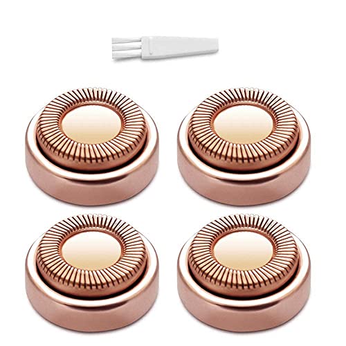 Facial Hair Remover Replacement Heads for Flawless Women, 18K Rose Gold, Compatible with GEN 1, 4-Pack