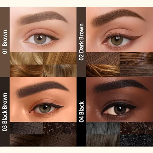 UCANBE 2-in-1 Eyebrow Pen & Gel Eyeliner Pencil ? Microblading Eye Brow Pencil with Brow-Fection Angled Brush Tip + 1.5mm Ultra-Fine Eye Liner, Waterproof, Quick-Dry, Long Lasting (Black Brown)