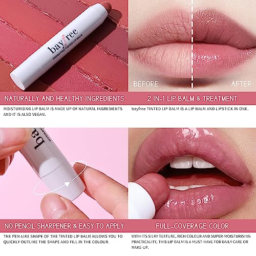 bayfree Tinted Lip Balm Plumper, Glossy, Pump Lips, Lightweight, Moisturize & Tint with Jojoba Seed Oil, Vegan Lipbalm Lip Care, Vintage Violet