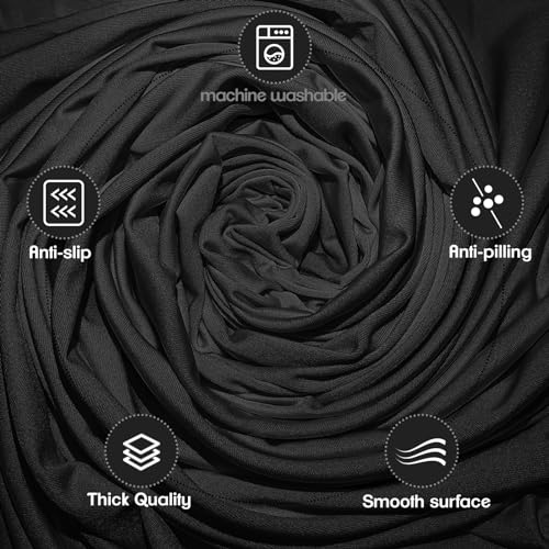 Black Stretch Lash Bed Cover with Leg Cutout - 6FT Spa Massage Table Sheet