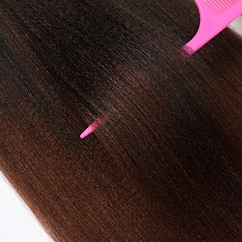 Braiding Hair Pre Stretched 24 Inch 8 Packs Ombre Professional Soft Yaki Texture, Itch Free, Hot Water Setting Extensions for Braids (24in,1B/30)