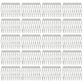20 Pack Silver Metal Hair Combs - 10 Teeth Side Slide Combs