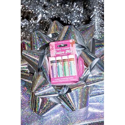 Crazy Rumors Festive Mix - Gingerbread, Hot Cocoa, Cinnamon Bun + Peppermint Twist - 4 Pack Lip Balm