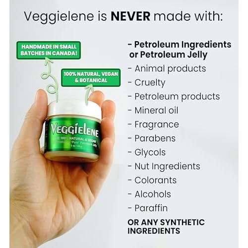 Beesaluxe Veggielene - 100% Natural, Vegan & Hypoallergenic Alternative to Petroleum Jelly - Unpetroleum - Lips, Hands, Baby, Makeup Remover and More (2 Ounce)