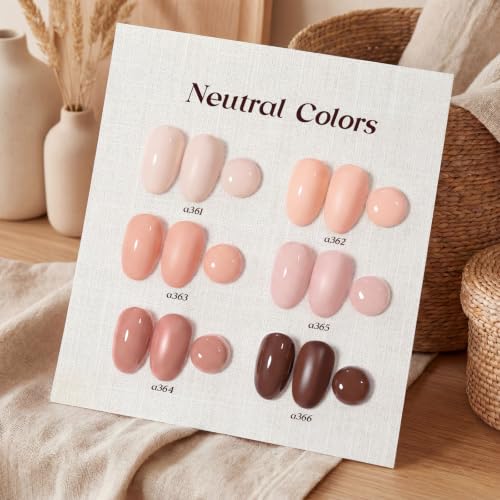 Beetles Nude Gel Polish Set Skin Tones Collection 6 Colors - Mauve Variation