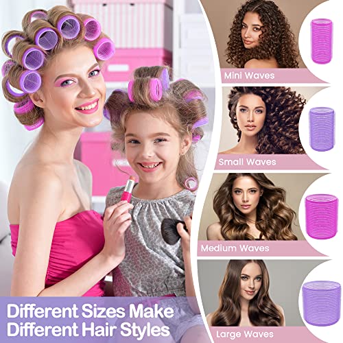 Self-Grip Hair Rollers Set - 22 Rollers + 10 Clips + Bag