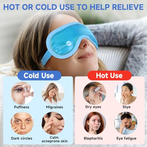 Cold Eye Mask Reusable Gel Eye Compress for Dark Circles & Migraines - Eye 1pack