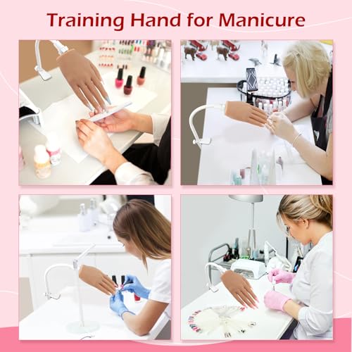 Silicone Practice Hand for Acrylic Nails with Stand