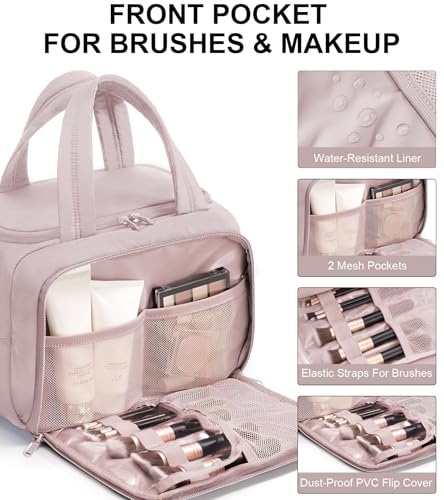 Bagstellar Large Travel Toiletry Bag for Women - Quilted Makeup Organizer