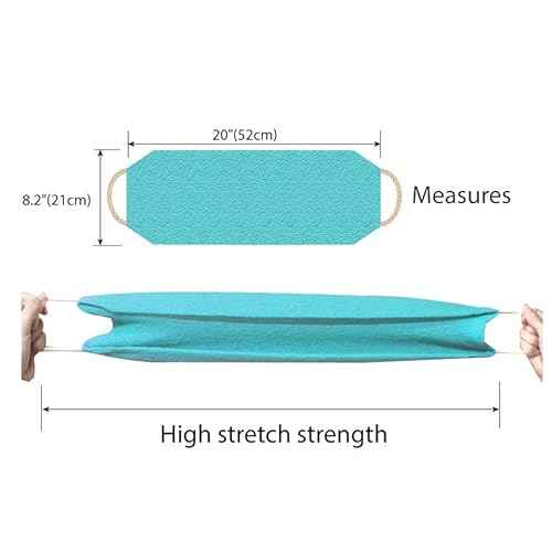 Evridwear Exfoliating Back Scrubber with Handles Two Sides for Body Shower Deep Cleans Skin Massages Invigorating Blood Circulation Men Women One Size (Angel Blue)