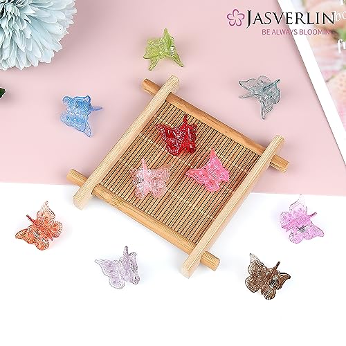 Glitter Butterfly Mini Hair Claw Clips - 50 Pack