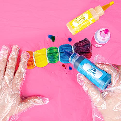 Fashion Angels Tie Dye Knit Hat Kit - 1 One-Size-Fits-Most Knit Cap, 3 Colors of Pre-Measured Dye (Pink, Yellow, Blue), Rubber Bands, Latex Free Gloves - Easy to Do, Mess Free Fun - Ages 8 and Up