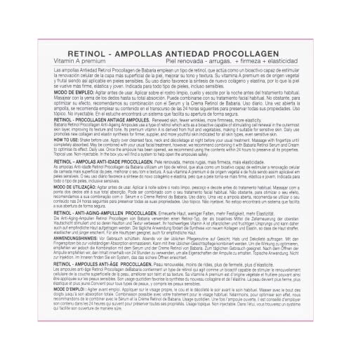 Babaria - Retinol Ampollas Antiedad Procollagen, Piel Renovada, Firme y El?stica, con Vitamin A Premium, Apto para Todo Tipo de Pieles, Incluso Sensibles - 5 Uds de 2 ml