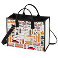 LEVLO London Travel Gift British Theme Cosmetic Bag England Souvenir Gift United Kingdom Make Up Zipper Pouch Bag (London LT)