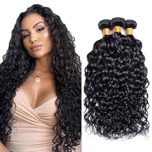 Wet and Wavy Human Hair Bundles 16-20 Inch - Natural Black
