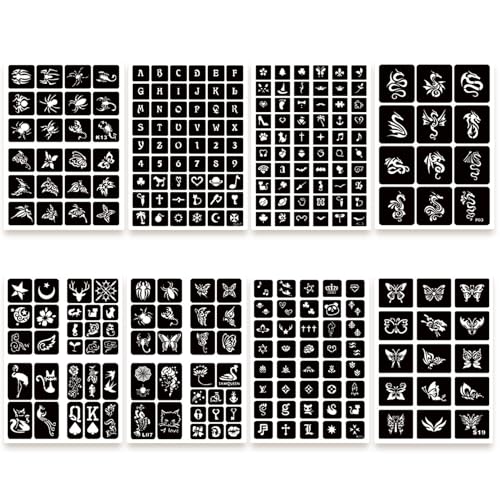 575pc Temporary Tattoo Stencil Kit - 20 Sheets Reusable