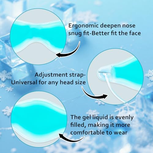 Cooling Eye Mask Gel Ice Pack - Reusable Eye Pads for Puffiness Relief