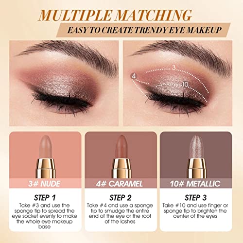Eyeshadow Stick Pencil - Creamy Metallic & Matte Makeup (6# Peachy)