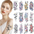 12 Sheet Large Flower Temporary Tattoo Sleeves for Women