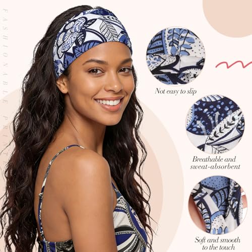 obeoby 8 Pack Boho Headbands for Women, Breathable