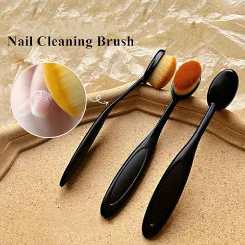 Daily Makeup Brush (Black) - Soft Nail Art Dust Powder Remover brush for Cleaning Fingernails, Makeup Tools