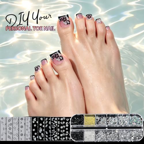 Teenitor 150pcs Press On Toenails Kit with Glue & Nail Art Accessories