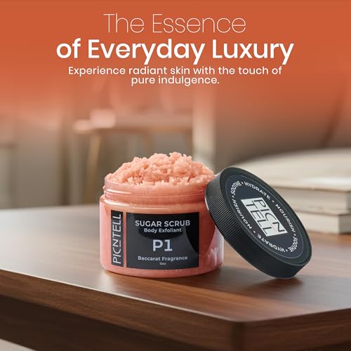 P1 Scented Body Scrub ? Premium Quality Sugar Scrub with Bac.Rouge.540 Fragrance ? Hydrating & Exfoliating Body Scrub with Natural Ingredients (12 OZ Full Size)