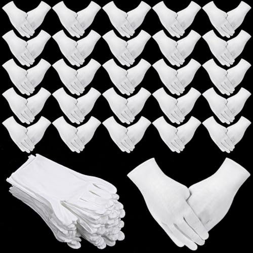 120 Pcs White Cotton Gloves for Spa & Inspection