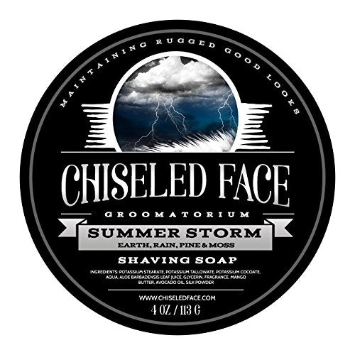 Summer Storm by Chiseled Face ? Handmade Luxury Shaving Soap ? Rich, Thick Lather ? Smooth, Comfortable Shaves ? Tallow-Based Soap ? Made in The USA